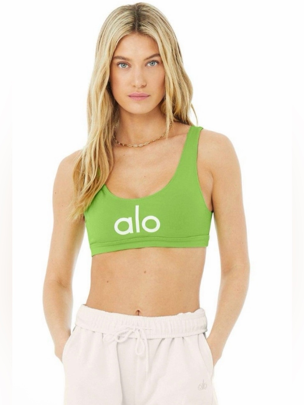 Alo Yoga Small Green Ambient Logo Sports Bra. 💚⚡️